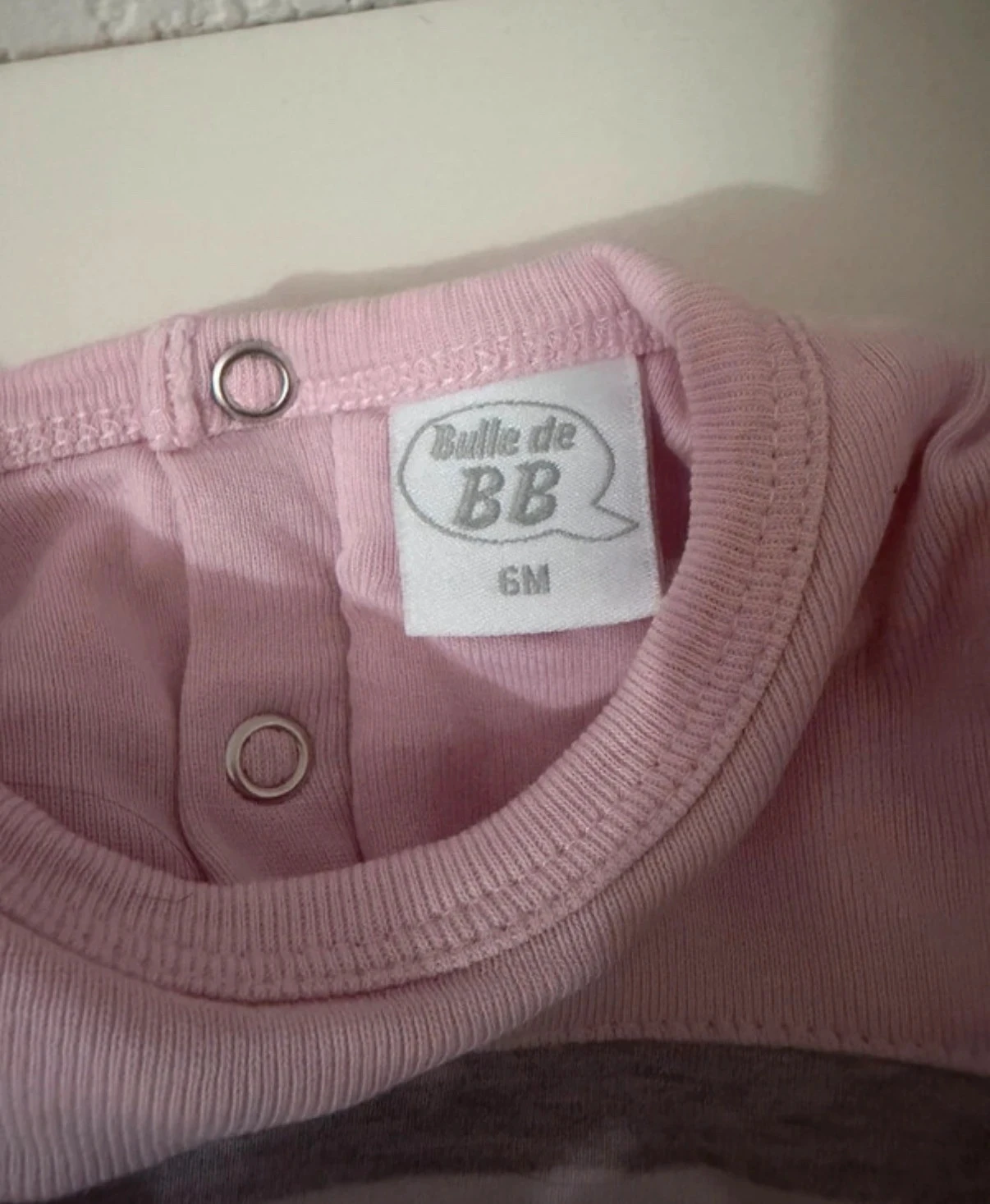 Ensemble Bebé Bulle de BB - Rosa/Gris Rayado - 6 Meses – photo 6